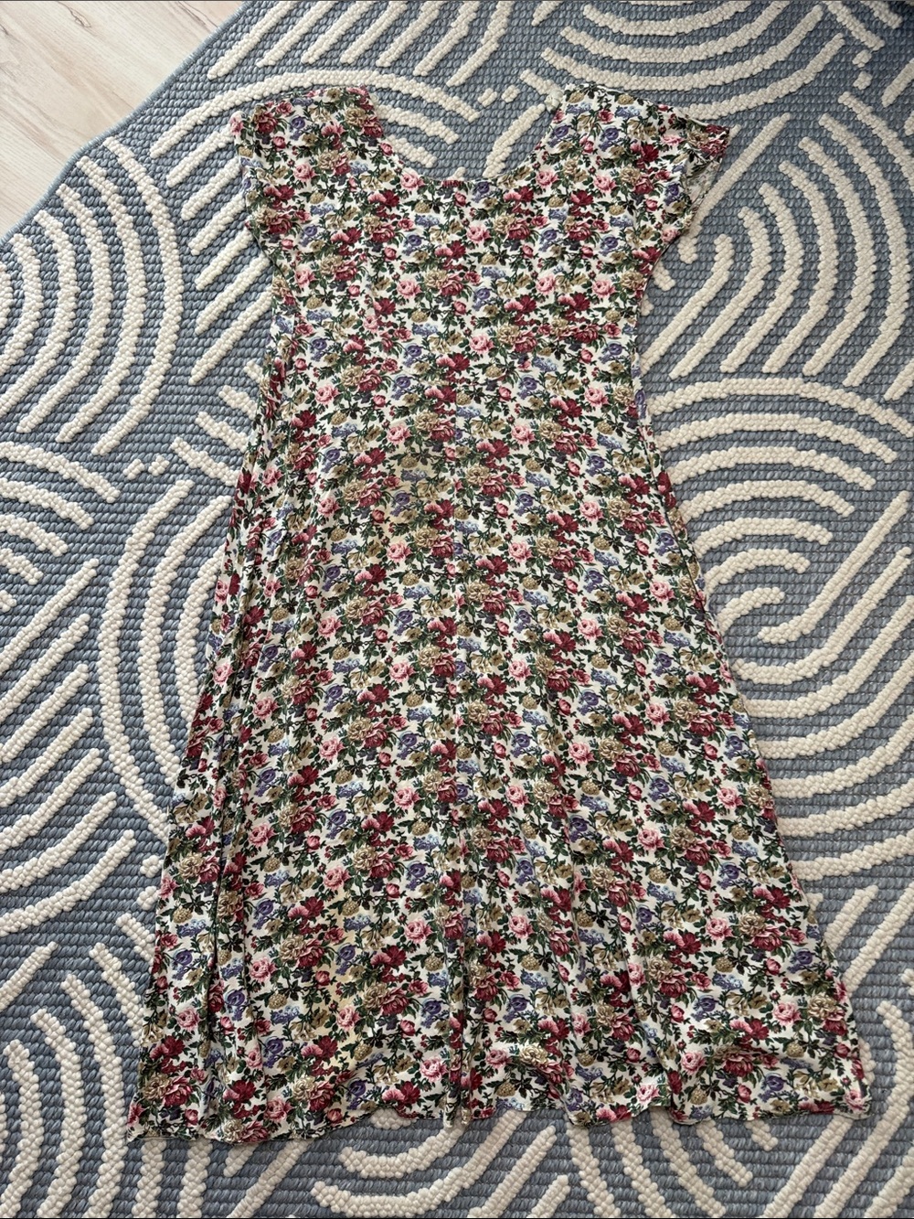 Vintage 90s All That Jazz Floral Midi Dress Made in USA